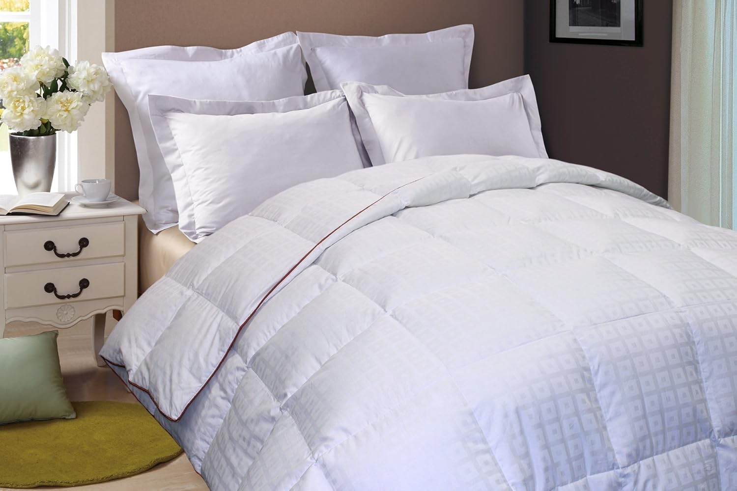 Buy Royal Velvet Bronze 300 Thread Count Cotton Damask Check King