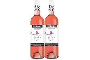 ST. REGIS De-Alcoholized Shiraz Ros� Wine Bottle 25.4 Fl Oz (2 Pack) - Low Calorie & Low Sugar Raspberry Pink Non-Alcoholic Wine - Fruity Rich Flavor Wine from North of Spain Vineyards