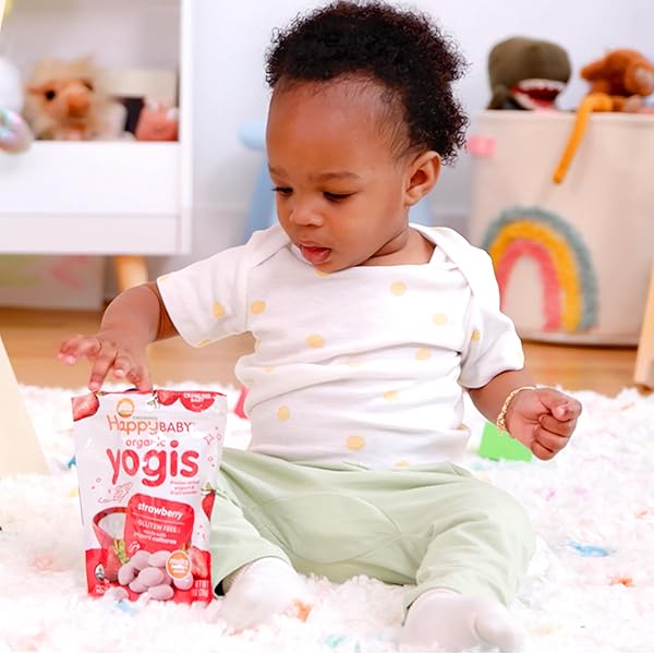 HAPPY BABY ORGANICS YOGIS FREEZE-DRIED YOGURT & FRUIT SNACKS, 3 FLAVOR VARIETY PACK, 1 OUNCE (PACK OF 3)