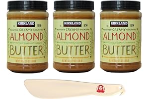 K/S Creamy Almond Butter 765g/27oz with a Sophley Spreader Knife - 3 count (81oz Total) - Gluten Free - Kosher