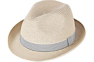 HONCO DIRECT Summer Panama Straw Fedora Hats for Men Women Trilby Hat Foldable Roll Up Short Brim Panama Beach Hat Topper