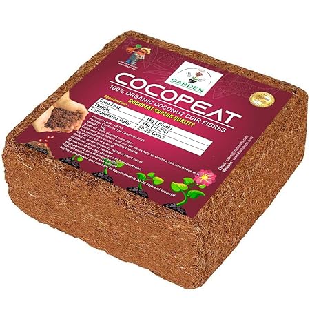 GATE GARDEN Cocopeat Block for All Seeds and Plants - Expands Up to 20-25 L (1kg)