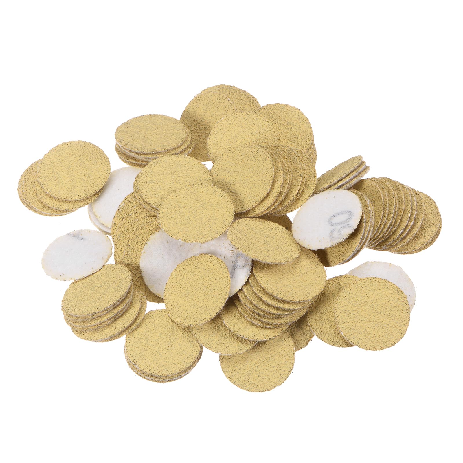 Kozelo 100pcs No Hole Sanding Discs- [ 1 Inch 60 Grit ] Round Hook and Loop Grip Sanding Pads Sheet for Wood Metal Polishing Use| Aluminum Oxide & Zirconium Oxide Sandpaper
