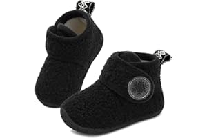 JOINFREE Toddler Slippers Boys Girls House Fleece Booties Baby Warm Winter Boots Kids Bedroom Indoor Shoes Cozy Outdoor Walking Shoes