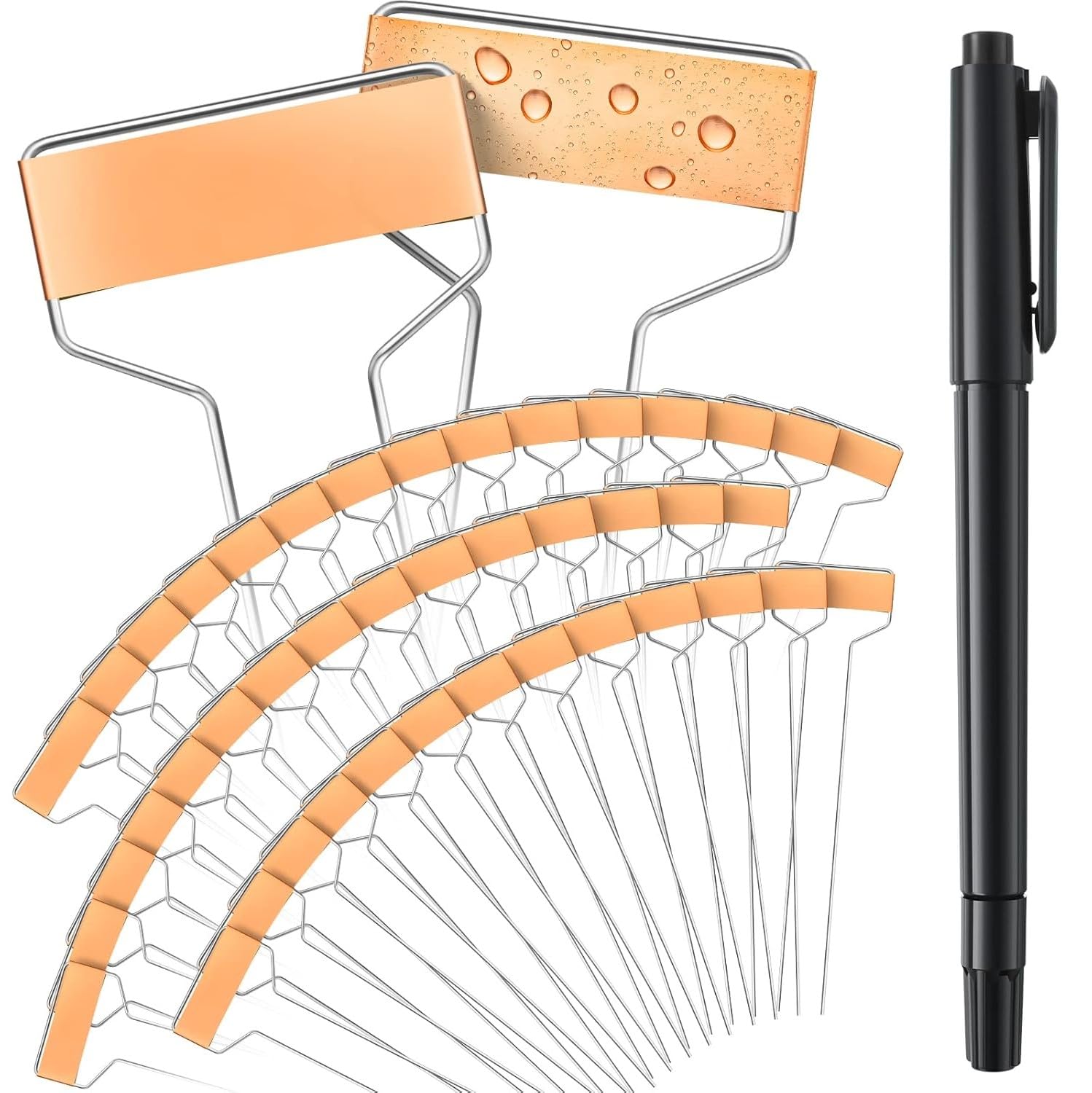 LATERN 20Pcs Copper Plant Labels, 25CM x 6CM Metal Plant Sign Waterproof Garden Tags Rust-Proof Plant Markers for Seed Potted Herbs Flowers Vegetables Mark (with Marker Pen)