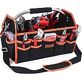 Kowsinde 16 Inch Tool Bag, Electrician Tool Bag, Open Top Tool Bags, 26 Pockets Can Hold Many Tools, Steel Handle and Removable Shoulder Strap