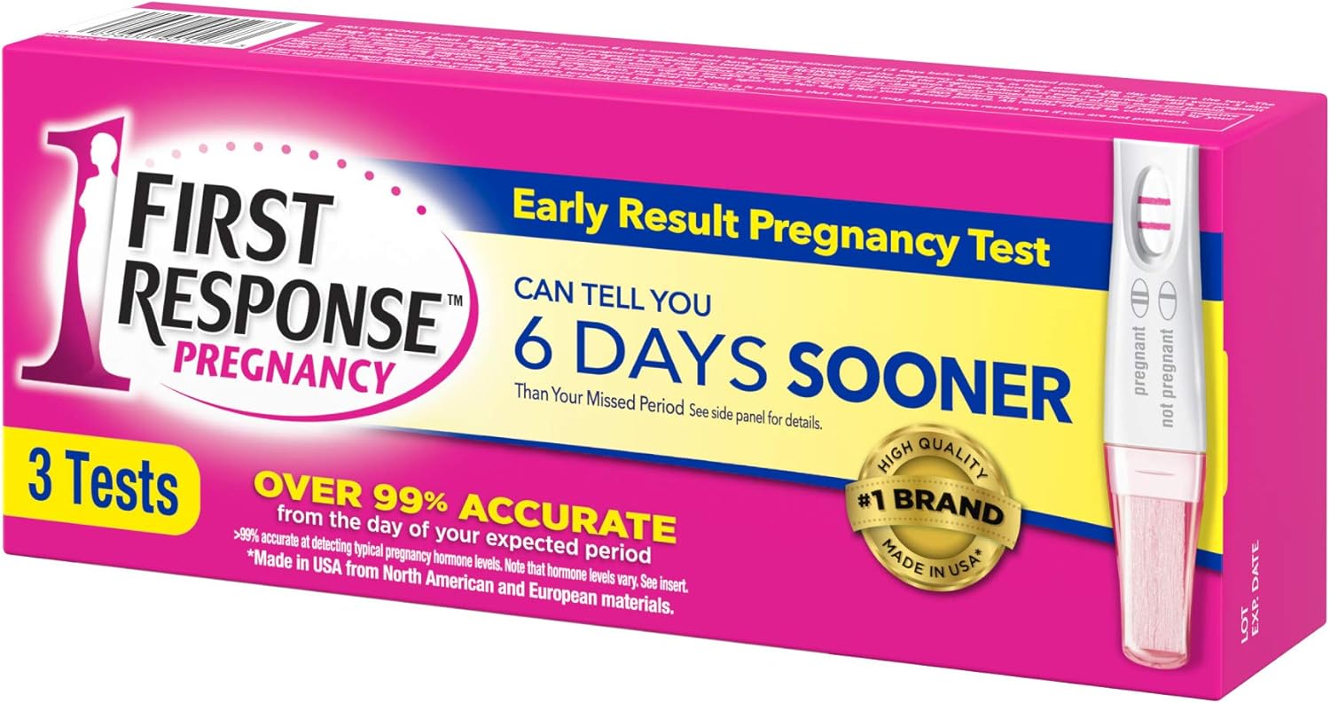 First Response Early Result Pregnancy Test, (Pack of 3 tests) (Packaging & Test Design May Vary): Health & Personal Care