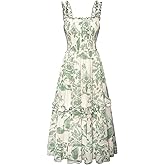 SCARLET DARKNESS Floral Dress for Women 2026 Flowy Sundress Smocked Cottagecore Dresses
