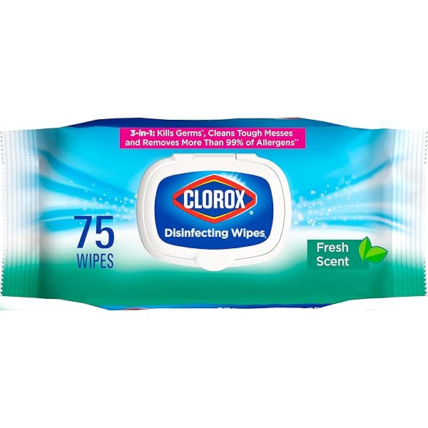 CLOROX DISINFECTING WIPES, CLEANING WIPES FLEX PACK, FRESH SCENT, 75 COUNT (PACK MAY VARY)