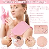 Anezus Exfoliating Shower Bath Gloves Back Scrubber Set - Pink view 5