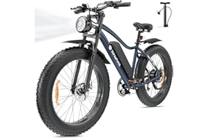 isinwheel M10Plus Electric Mountain Bike for Adults, 26"*4.0 Fat Tire Ebike with 48V 13Ah Removable Battery, 1000W Peak Motor