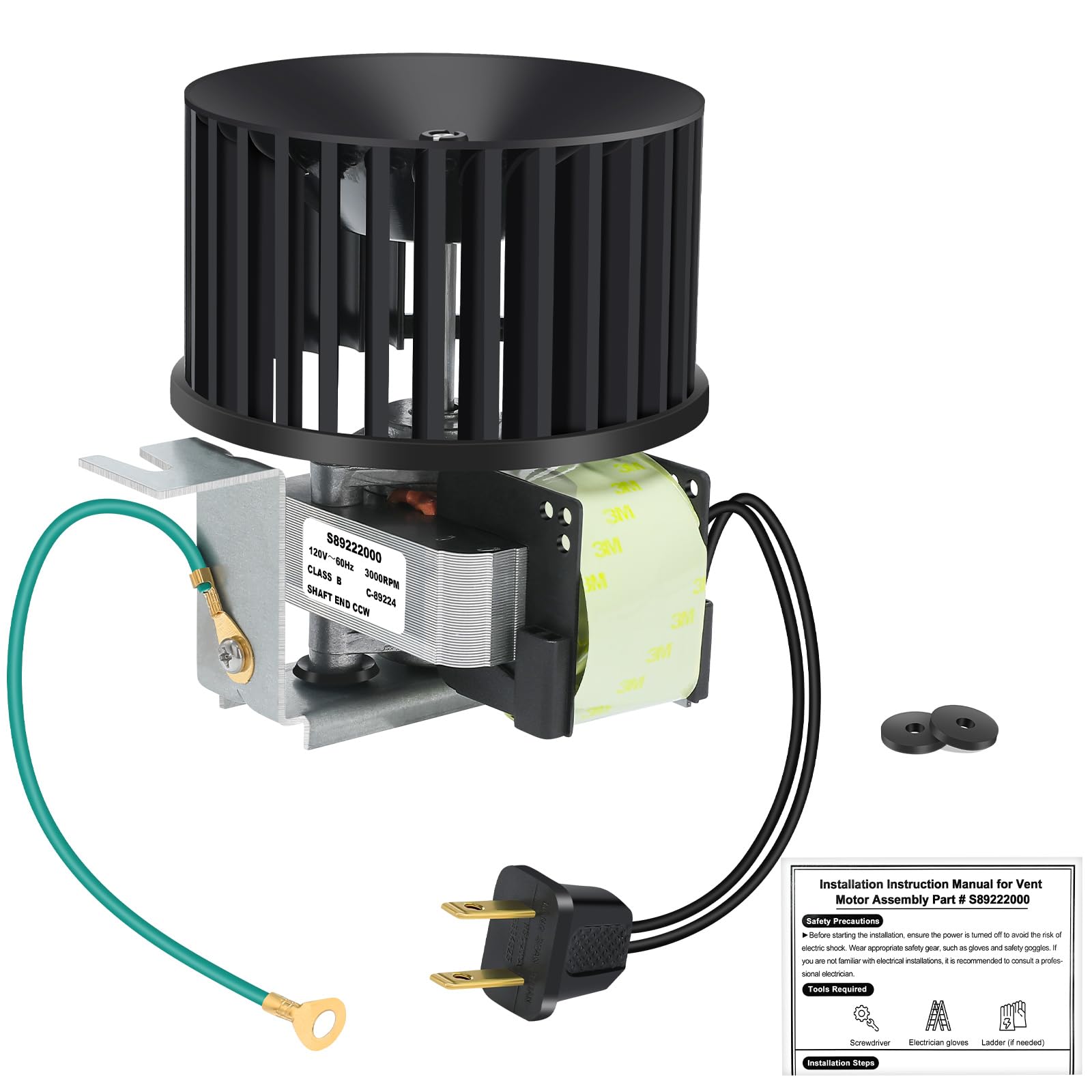 Photo 1 of S89222000 Motor Assembly - Super Quiet & High Airflow Upgrade Replacement for 9417, 9417D, 9417DN, 9427, 9427N, 9427P, VH9417, VH9417D, VH9427, VH9427P - Ideal for Ventilation Fans & Air Systems