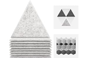 JBER 24 Pack Acoustic Panels, Soundproofing Wall Panels, High Density Beveled Sound Absorbing Panels, Triangle Wedge 6.83'' X 5.9'' X 0.4'' Sound Insulation tiles - Silver Gray