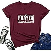 LOOKFACE Women Crewneck Prayer Graphic Soft Cute T-Shirts