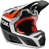 Fox Racing Unisex V3 RS Motocross Dirt Bike Helmet, Black/White/Orange, Small