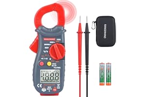 Multimeter Tester, RANGERHINO Digital Clamp Meter, NCV Volt Meter Auto-ranging, Measures Resistance, Continuity, Diodes, Temperature, AC Current Detection AC/DC Voltmeters Live Wire Test with case