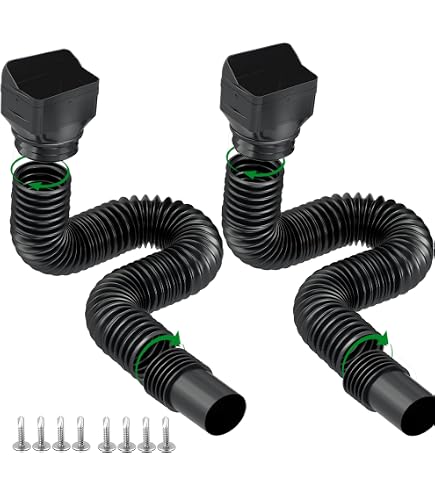 Plastic Downspout Adapter – 3x4 Inch L-Shape Drain Converter With Screws – For Rain Gutter Downpipe Connections – Green