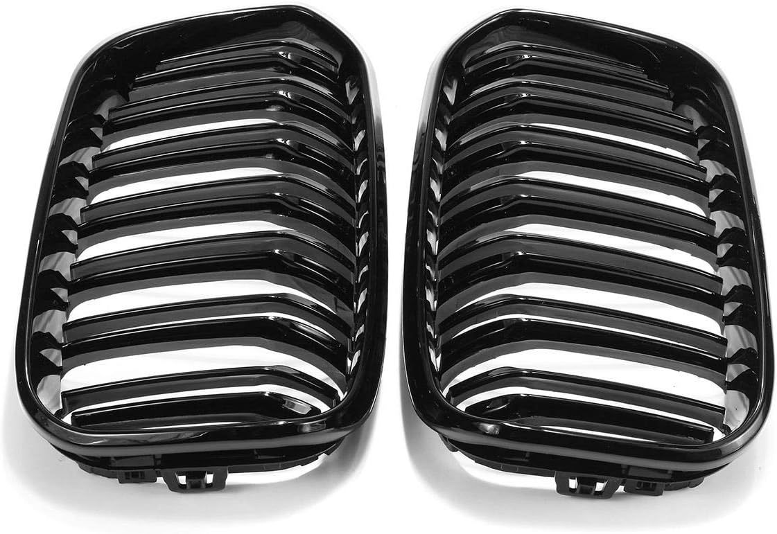 Black Grille For BMW F20 F21 1 Series 15-17 Gloss Black Front Kidney Grill Grille