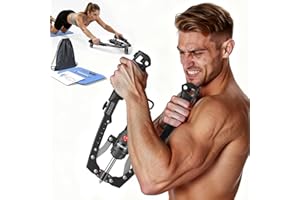 FLYBIRD Chest & Arm Twister & Core Trainer, Hydraulic Power CoreFlex Twister Chest Workout Equipment, 22-440lbs for Strength Trainer, 3-in-1 Chest Trainer with Ab Roller Wheel(Backpack &Pad Included)