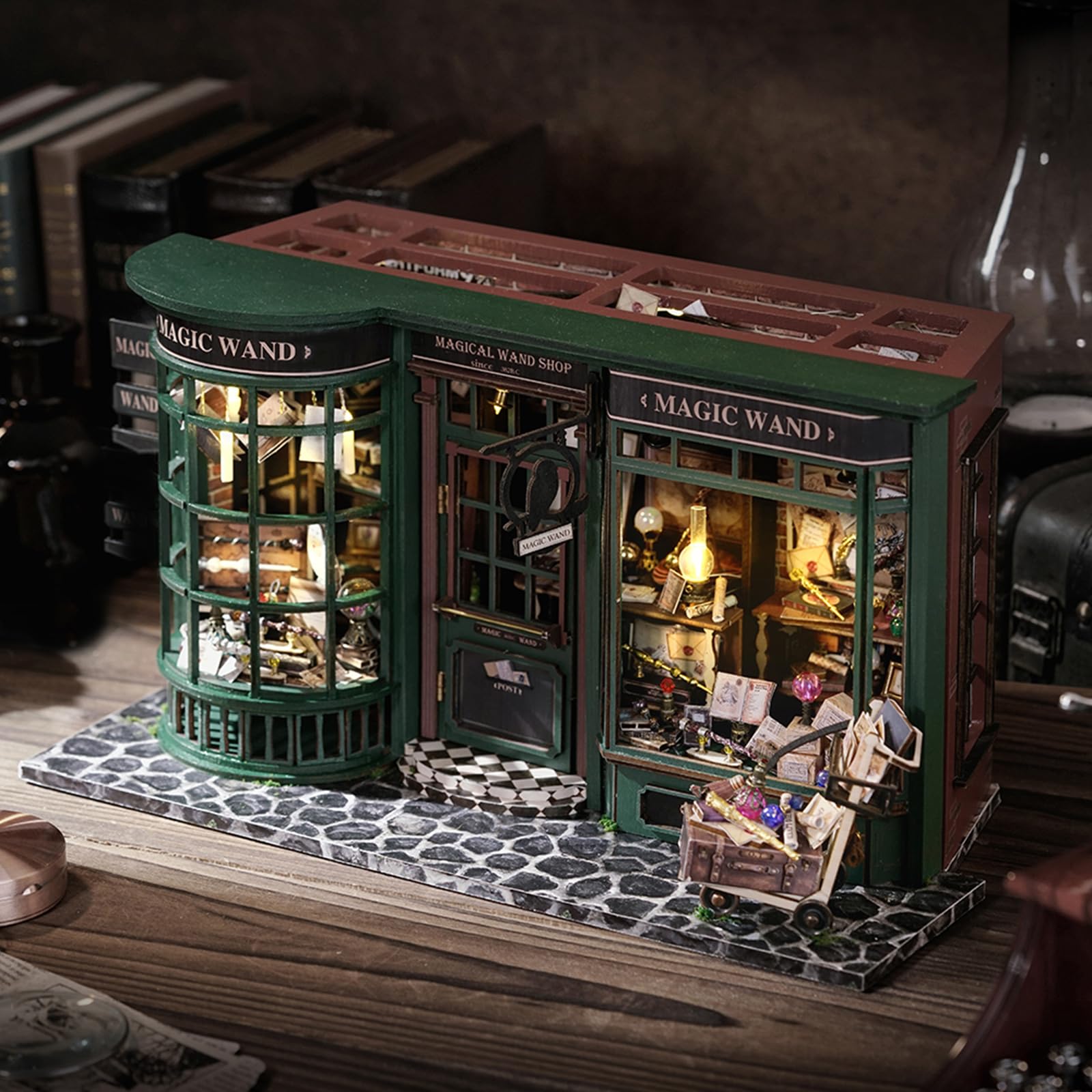 GuDoQi DIY Miniature House Kits, DIY Miniature Dollhouse Kit with Furniture, Tiny House Kits 1:24 Scale, Creative DIY Crafts for Adults Teen, Christmas Birthday Gifts, Magic Shop