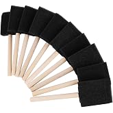 ​​​​ZUFECY 10-Pack Sponge Brushes 2 Inch​​ - Wood Handle Foam Paint Brushes for Staining, Craft, Varnishes &amp; DIY Painting Projects