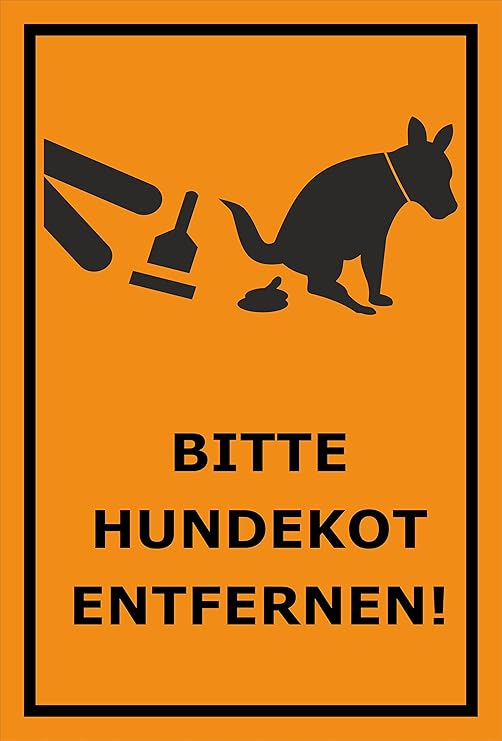 Schild – Hier ist kein Hundeklo – Bitte Hundekot entfernen – 15x10cm