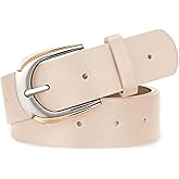 JASGOOD Leather Belts for Women Ladies Casual Belt for Jeans Pants Dresses with Gold and Silver Buckle