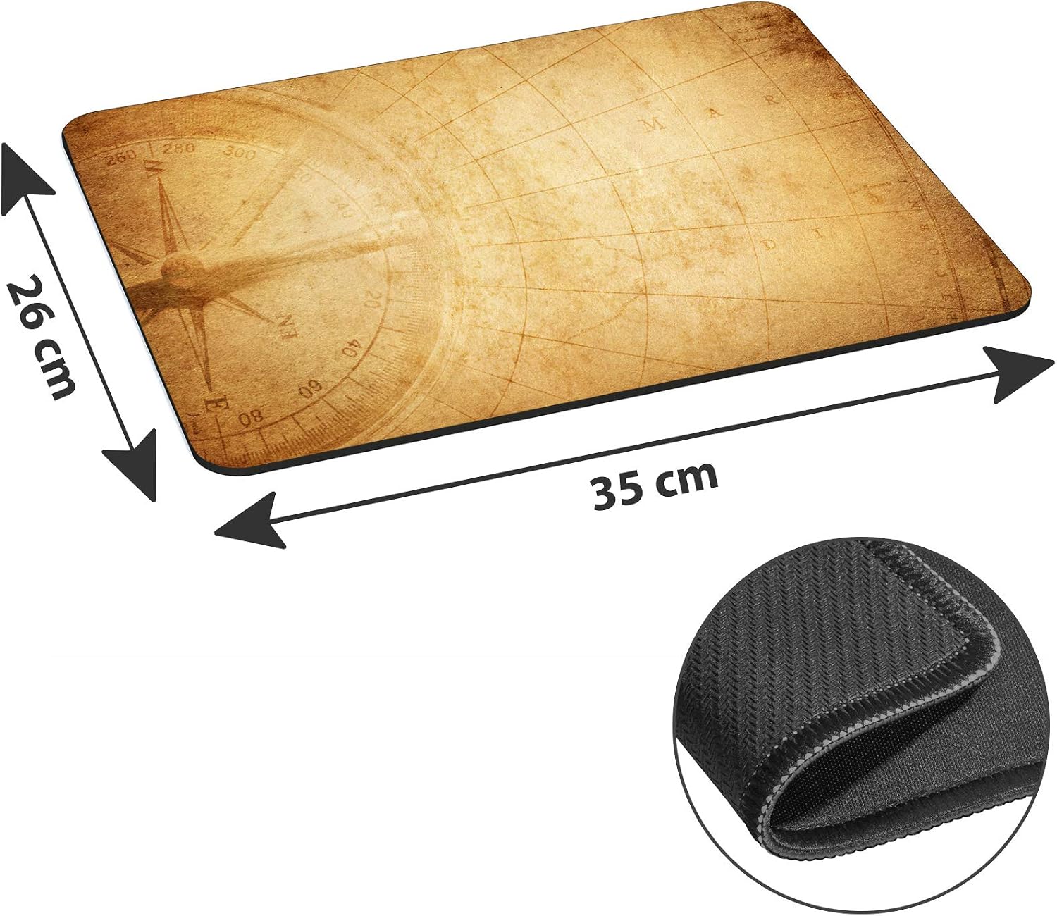 PEDEA Design Compass Mouse Mat Large, 35 x 26 cm - Image 3