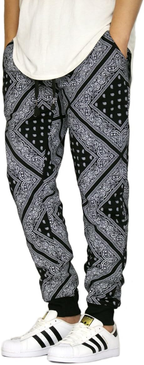 Men's Bandana Fleece Jogger Pants S-3XL