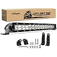 Nilight - 40004C-A LED Light Bar 21inch 100W Spot & Flood Combo Single Row 9000LM Off Road 3D LED Fog & Driving Light Roof Bumper Light Bars for Jeep Ford Trucks Boat , 2 Years Warranty