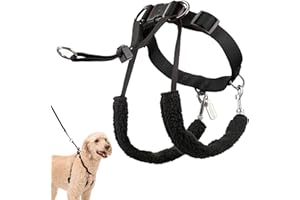 Sporn Original Training Halter, No Pull Dog Harness for Large Dogs with Black Padded Sherpa Sleeves, Breathable Large Dog Harness No Pull, Provides to All Large Sized Breeds
