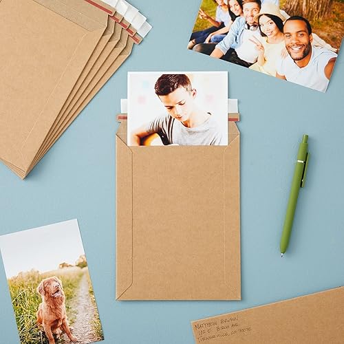 100 Pack Rigid Mailers 6x8 Sturdy 450 GSM Self-Adhesive Kraft