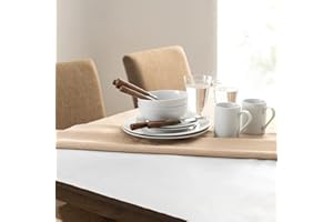 Elrene Home Fashions Deluxe Heavy Duty Table Pad Protector Cushioned Flannel Backing, 52" x 120", White