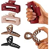 4 PCS Cloud Claw Clips for Women, Unsnappable Flexible Soft Clips, Strong Hold Hair Claws - Non-slip & Durable Rectangle, Cozy Hair Clip for Thick Curly Hair, All-Day Comfort, Valentine's Day Gift