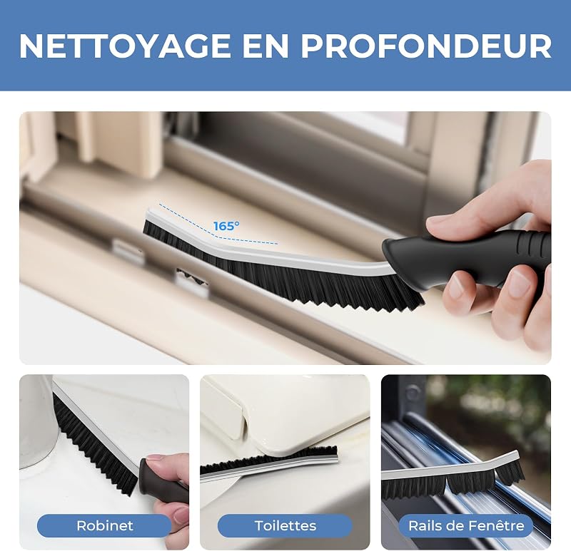 Brosse à Joint Carrelage pour Salle de Bain (3, Noir) — photo 2 sur 8