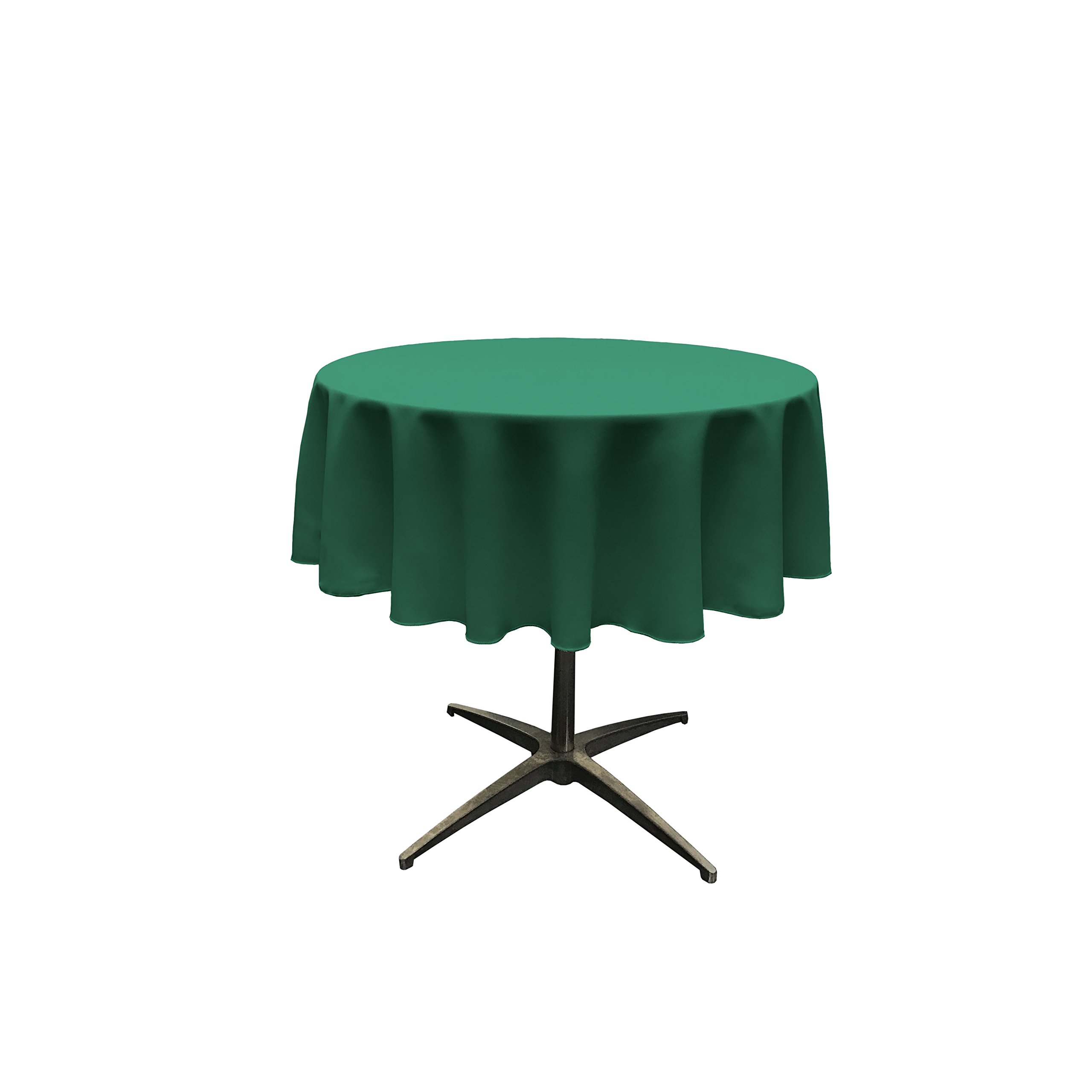LA Linen Polyester Poplin Round Tablecloth, Teal, 51-Inch, — image 1