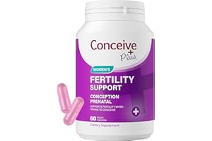CONCEIVE PLUS Women's Fertility Support | Fertility Prenatal Vitamins for Her Menstrual Regularity - Hormonal Balance for Women, Progesterone Supplements for Women, Zinc, B12, Biotin | 60 Caps