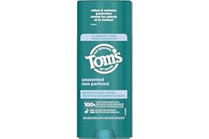 Tom’s of Maine Unscented Natural Deodorant for Women and Men, Aluminum Free, 92g - Deodorant Stick - All Day Odor Control - A