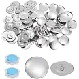 HARFINGTON 40 Sets Self Cover Button Kit 15mm Aluminum Button With 2 Tools