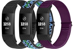Puhuite Bands Compatible with Fitbit Charge 2 Bands for Women Men, Classic & Special Edition Adjustable Stretchy Nylon Replacement Strap Wristbands for Fitbit Charge 2