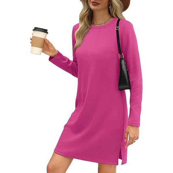 knee length dresses for ladies Carefree State Of Mind Pink Striped Puff Sleeve Shift Dress – Shop the Mint main image 0
