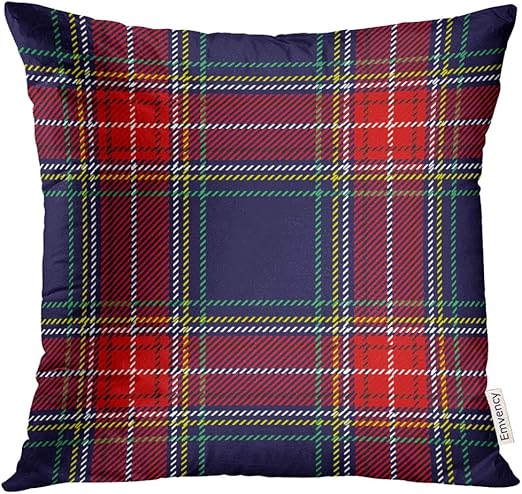 Amazon Com Tomkeys Throw Pillow Cover Black Traditional Tartan