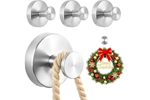 AWROSE 4 Packs Suction Cup Hooks for Shower, Heavy-Duty Wreath Hangers for Front Door, No Drill Glass Door Wreath Hanger Hook No Damage for Walls Bathroom Kitchen Window Mirror Tiles Towel Coat Robe Loofah