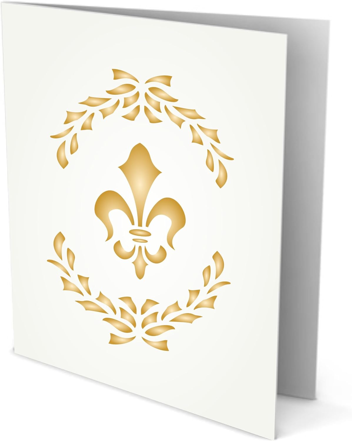 Classic Stencil - 21.5 x 21.5cm (L) - Reusable Fleur-de-lis Laurel Wreath Gothic Scroll Wall Stencil Template - Image 5