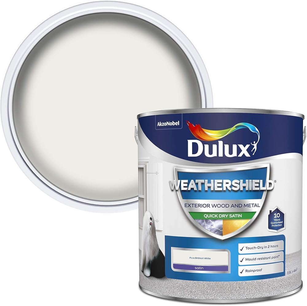 Dulux Weather Shield Quick Dry Satin Paint 2.5 L Pure Brilliant White