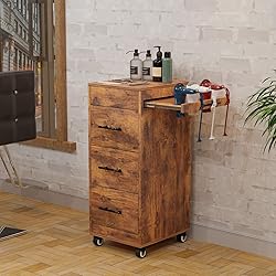 Wood Salon Trolley Cart with Wheels, Hair Cart