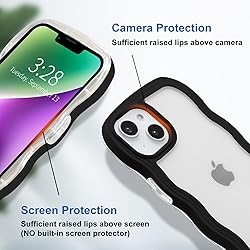 Anuck for iPhone 14 Plus Case Wavy Edge Clear Back