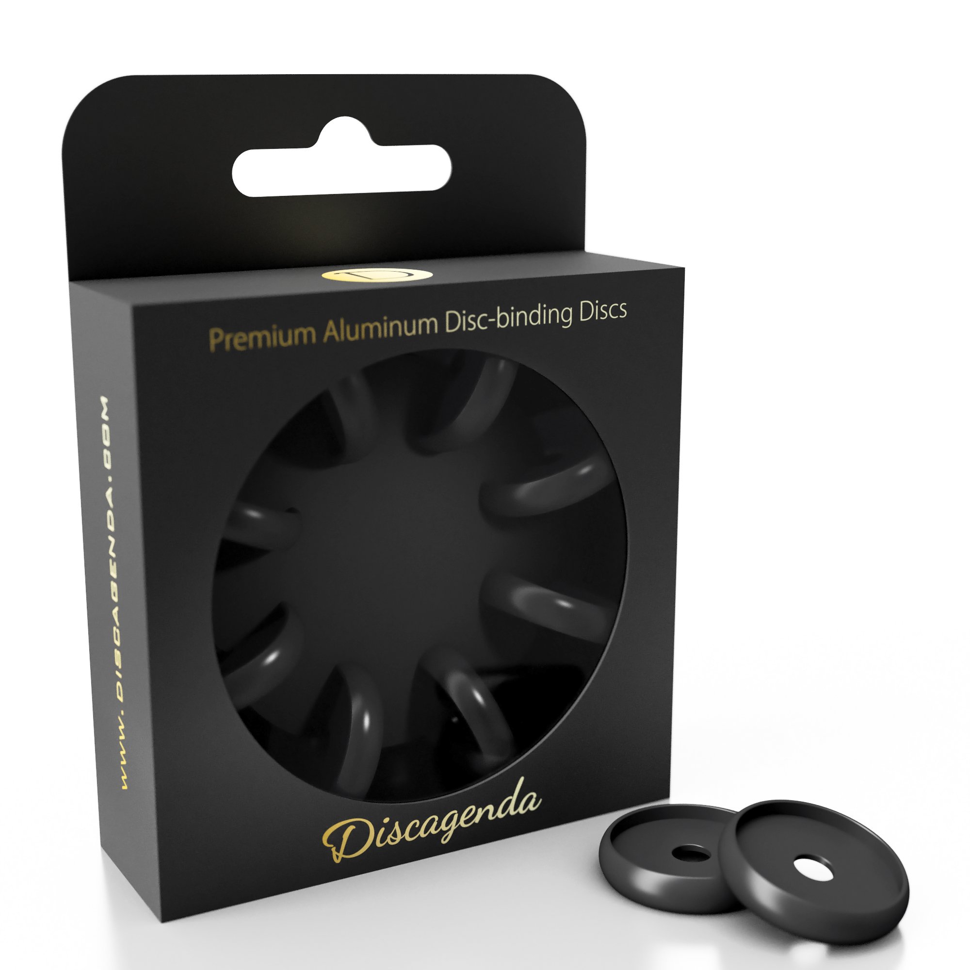 Discagenda Aluminum Disc-Binding Discs (Black, 24mm 0.94in Set of 8)