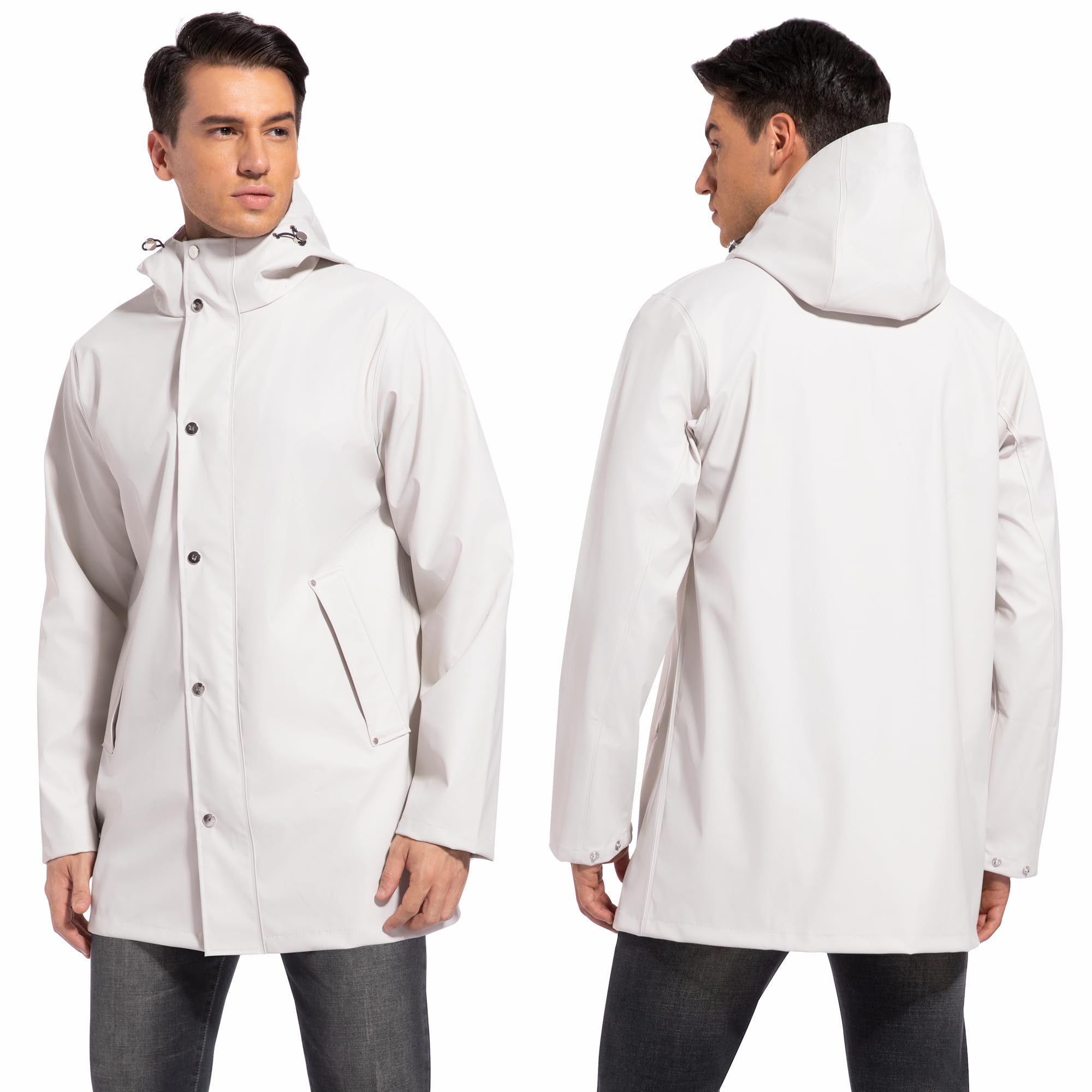 UNIQUEBELLA Regenjacke Herren Wasserdichter, Regenmantel mit Kapuze für Männer Atmungsaktiv Windbreaker Winddichter Outdoor Herren mantel Leichtgewicht