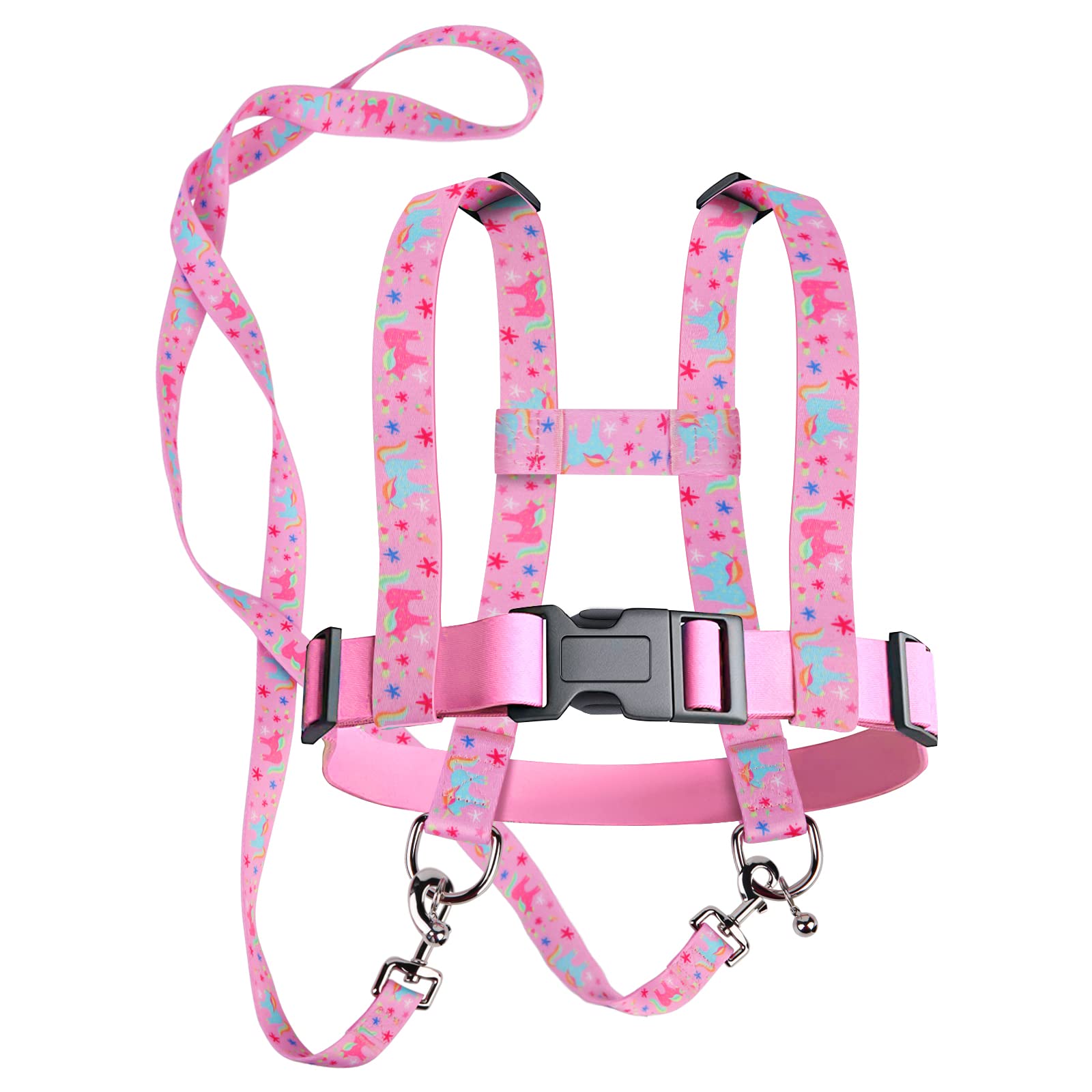 Payivsve Children's Horse Harness, Adjustable Horse Lead for Children, Outdoor Toy for Girls & Boys, Pink, 2m